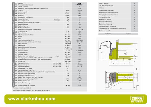 Datenblatt CLARK C PTi 16 ac