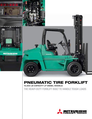 Pneumatic Tire Forklift 15,500 lb capacity LP Diesel models