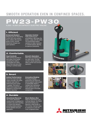 PW23-PW30  4500 - 6000 lb capacity ElEctric WalkiE