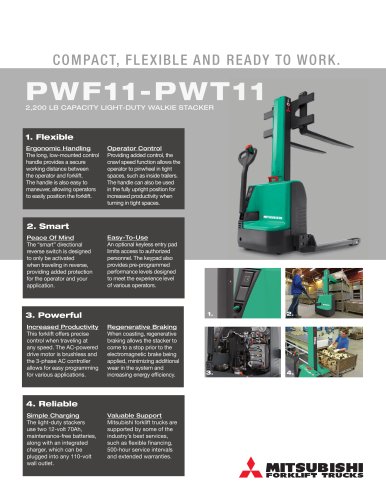 PWF11-PWT11 2,200 LB CAPACITY LIGHT-DUTY WALKIE STACKER