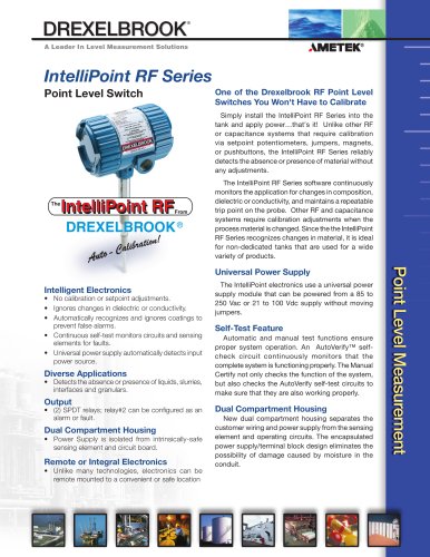 RF Admittance Level Measurement RXL Series, IntelliPoint