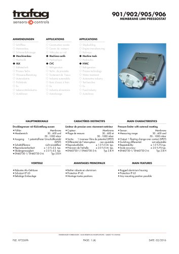 901/902/905/906 MEMBRANE LIMI-PRESSOSTAT