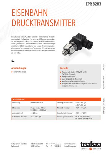 EISENBAHN DRUCKTRANSMITTER EPR 8283