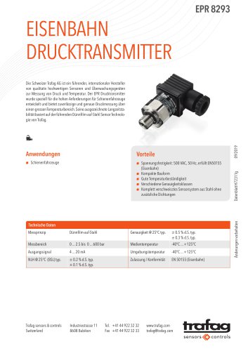 EISENBAHN DRUCKTRANSMITTER EPR 8293