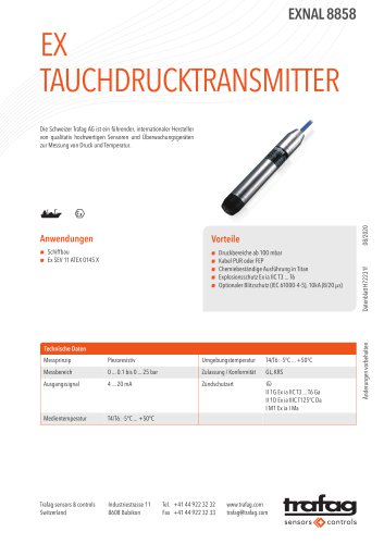 EX TAUCHDRUCKTRANSMITTER EXNAL 8858