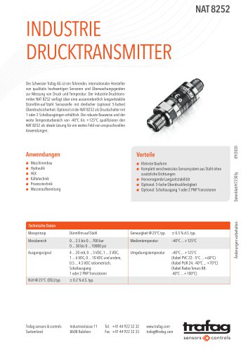 Industrie Drucktransmitter NAT 8252