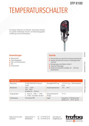 Temperaturschalter mit Anzeige DTP 8180