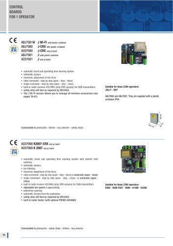 ELECTRONIC BOARDS FOR SHUTTERS AND SLIDING GATE