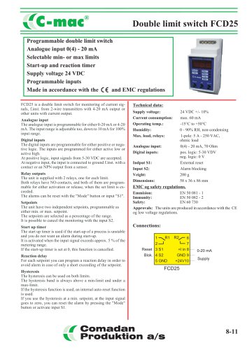 FCD25 programmable double limit switch