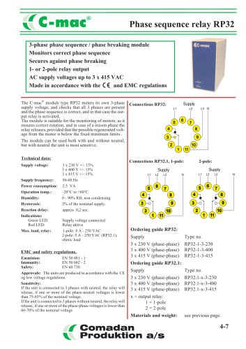 RP32, phase sequence relay