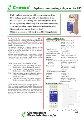 Series FP, 3-phase relays