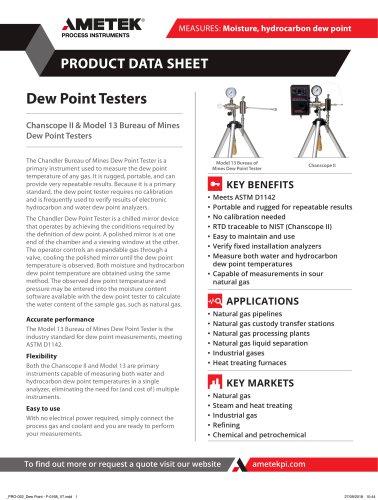 Dew Point Tester