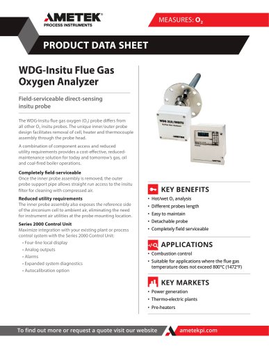 WDG Insitu Flue Gas Oxygen Analyzer