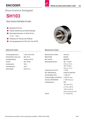 Datenblatt SH103 (DE)