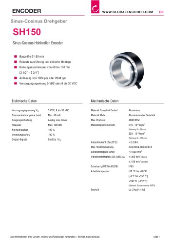 Datenblatt SH150 (DE)