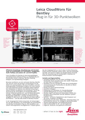 Leica CloudWorx for Bentley Data Sheet