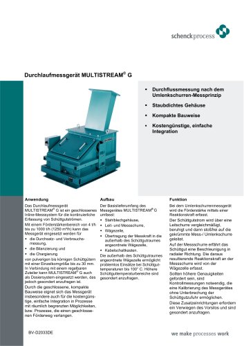 MULTISTREAM® G Durchflussmessgerät