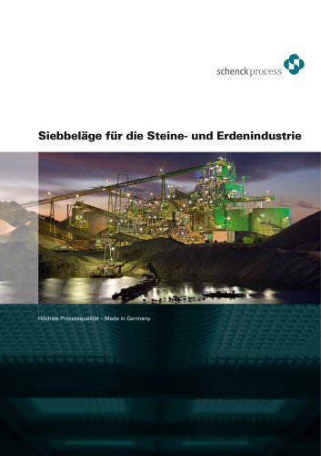 Siebbeläge für die Steine- und Erdenindustrie