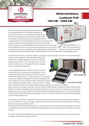 PLM Lastbänke 100 kW - 1 MW