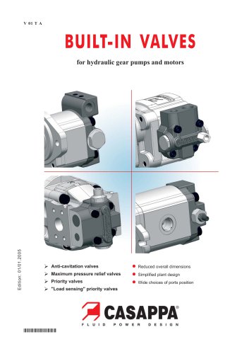 Built-in valves for hydraulic gear pumps and motors