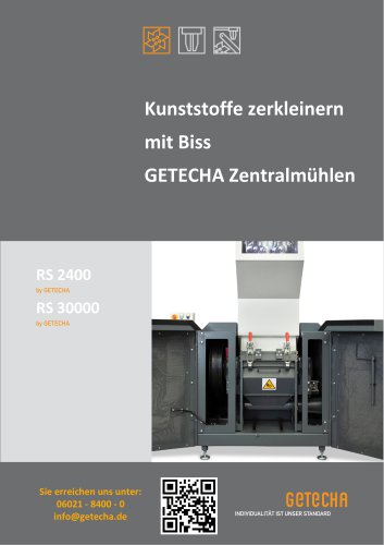 Kunststoffe zerkleinern mit Biss GETECHA Zentralmühlen RS 2400-RS 30000