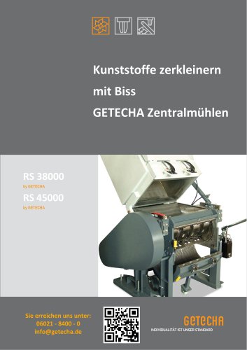 Kunststoffe zerkleinern mit Biss GETECHA Zentralmühlen RS 38000-RS45000