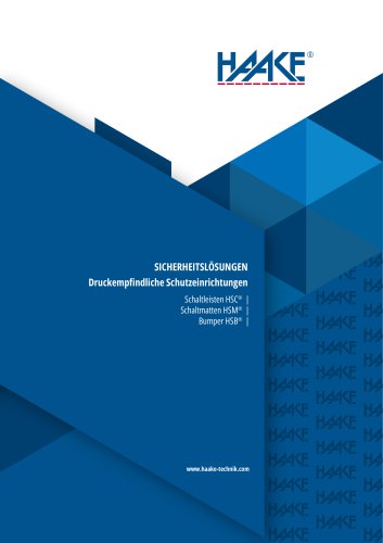 Druckempfindliche Schutzeinrichtungen: Schaltleisten HSC | Schaltmatten HSM |  Bumper HSB