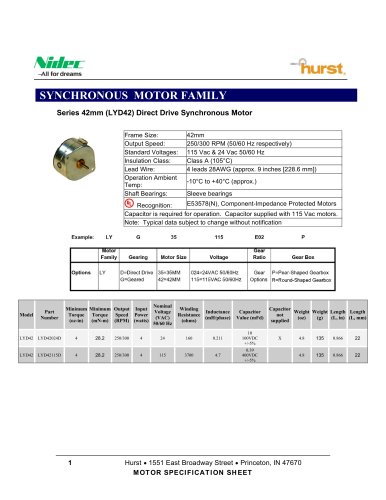 42mm (LYD42) Direct Drive Synchronous Motor