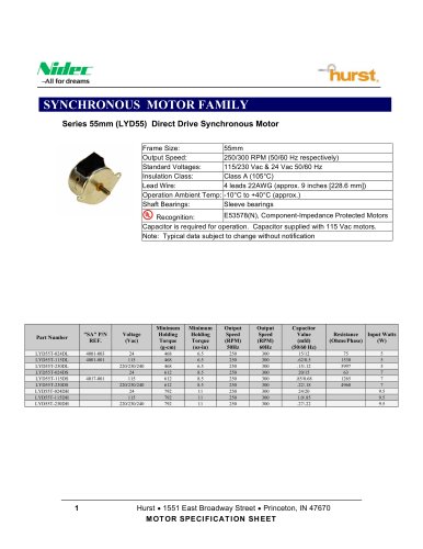 55mm (LYD55) Direct Drive Synchronous Motor