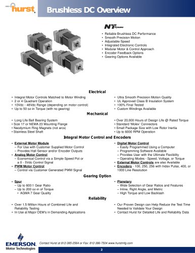 Hurst Manufacturing - MOTORS, Brushless DC