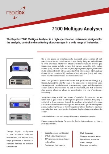 Rapidox 7100 Technical Datasheet