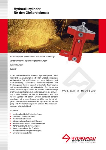 Hydraulikzylinder für den Gießereieinsatz