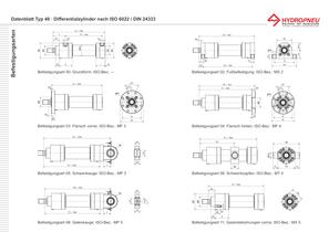 Typ 46 · Hydraulik-Differentialzylinder nach ISO 6022, DIN 24 333 - 3