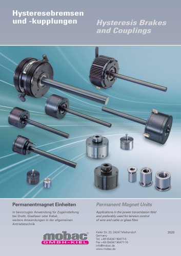 Hysteresis Brakes and Couplings