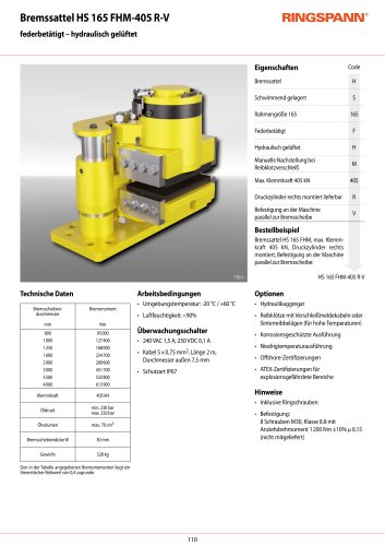 Datenblatt HS 165 FHM-405 R-V