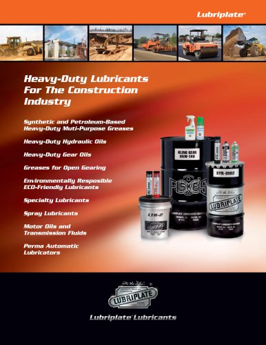 Lubriplate Construction Lubricants Brochure