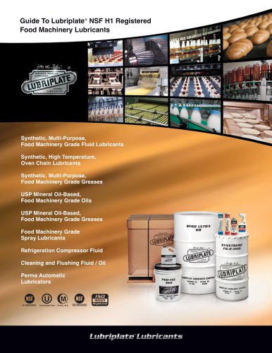 NSF H-1 Registered Food Machinery Lubricants Catalog