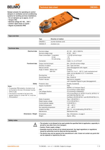 Technical data sheet CM230G-..