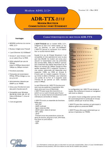 ADR-TTX-B318 Modem ADSL2/2+