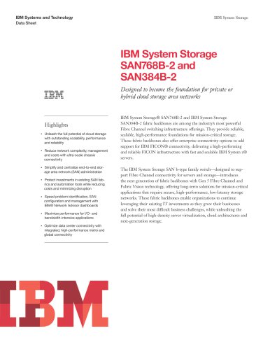 IBM System Storage SAN768B-2 and SAN384B-2