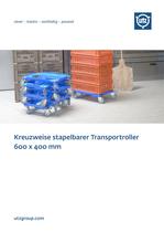 Kreuzweise stapelbarer Transportroller 600x400 mm - 1