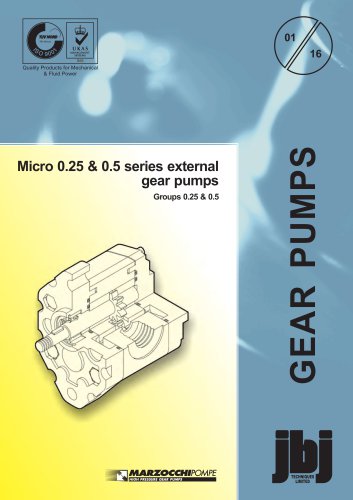 Micro 0.25 & 0.5 series external gear pumps Groups 0.25 & 0.5