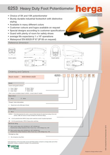 6253 Heavy Duty Foot Potentiometer