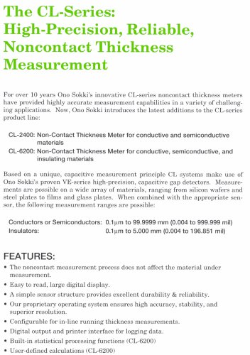 Non-Contact Thickness Meter