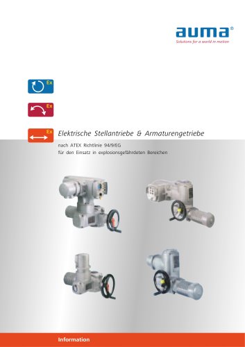 Elektrische Stellantriebe & Armaturengetriebe nach ATEX Richtlinie 94/9/EG für den Einsatz in explosionsgefährdeten Bereichen