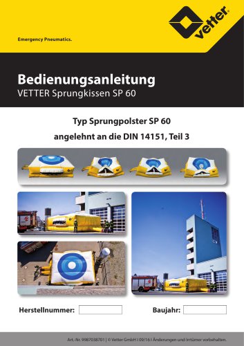 Bedienungsanleitung VETTER Sprungkissen SP 60