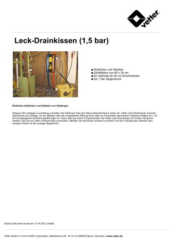 Leck-Drainkissen (1,5 bar)