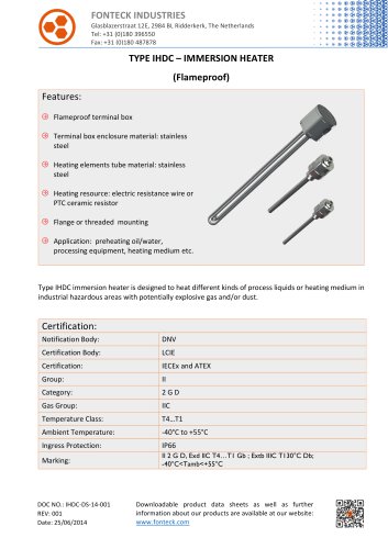 Fonteck IHDC Immersion Heater