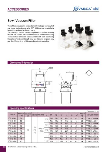 VMECA Bowl Vacuum Filters