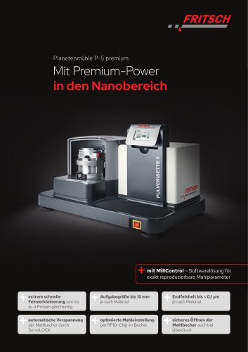 Planetenmühle P-5 premium - Produkt Profil